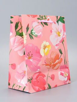 Цена за 2 шт. Пакет подарочный ламинированный Цветочное счастье 18?22.3?10 см