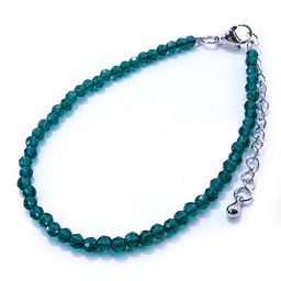 Браслет Шпинель с алмазной огранкой Изумрудный цвет 3мм