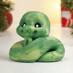 Фигурное мыло Змея Малыш градиент зеленый - Мыльные штучки фото 2