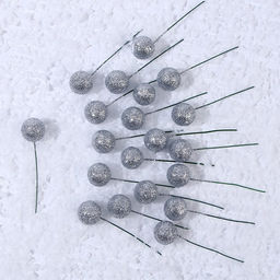 Фигурка для поделок и декора на проволоке «Шар», набор 20 шт., размер 1 шт. — 2×7 см, цвет серебро