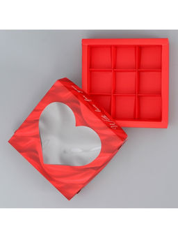 Цена за 5 шт. Коробка для конфет, кондитерская упаковка, 9 ячеек, «Любовь», 14.7×14.7×3.5 см