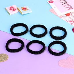 Цена за 6 шт. Резинки для волос «Авокадо лав», набор 6 шт., бантик сердце, 4 см, чёрные