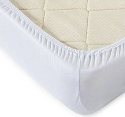 Трикотажная простыня на резинке (белая) 160*200 см. хлопок 100% - Лен поволжья фото 2