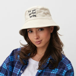 Панама MINAKU с надписями, бежевый, размер 56--58