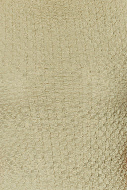 Haki Dokulu Kumas Fitted/Vucuda Oturan Ay Kol Esnek Orme Midi Kalem Elbise TWOSS24EL00103