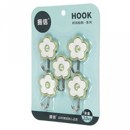 Крючок на липучке Ромашка металлический с пластмассовым основанием, 5 штук 4х5,6х2см, в блистере, цвета в ассортименте: желтый, сиреневый, мятный (Китай) - Домашняя мода фото 2