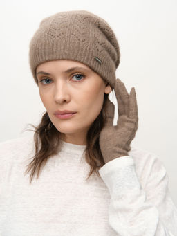 Шапка из кашемира 04289 капучино