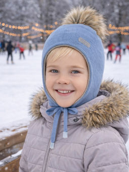 Шапка детская голубая