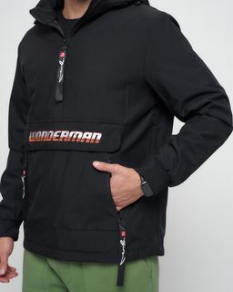 Куртка-анорак спортивная мужская черного цвета 88620Ch - Wonderrman фото 10