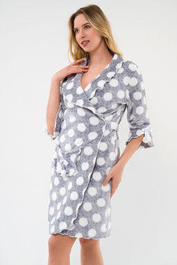 Халат женский из ультрасофта Светлана горох - Амадэль фото 7