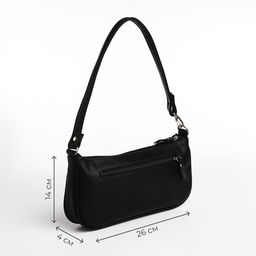 Сумка женская багет TEXTURA на молнии, 26×4×14 см, чёрная