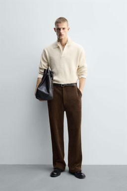 WIDE-LEG CORDUROY TROUSERS