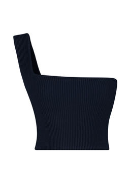 Lacivert Crop Tek Omuz Triko Bluz TWOSS24BZ00180 - Trendyolmilla фото 7