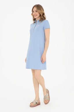 Женское голубое трикотажное платье Неожиданная скидка в корзине - U.s. polo assn фото 4