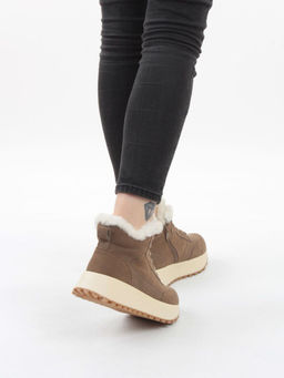 04-PAML08-2Z BROWN Ботинки зимние женские (натуральная замша, 100% шерсть, натуральный мех) - Фабричный китай фото 3