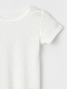 Bisiklet Yaka Kendinden Desenli K?sa Kollu K?z ?ocuk Fanila 2li - Waikiki фото 3