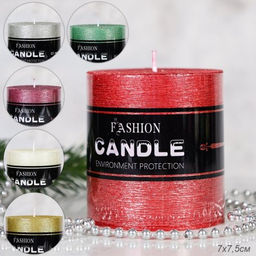 Свеча столбик 7х7,5 см / ZD-091 /уп 72/