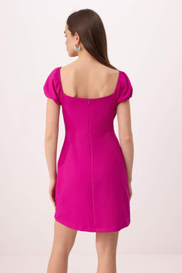 TRENDYOLMILLA Beyaz Duz Bodycone Krep Mini Dokuma Elbise TWOSS24EL00874  фото 34