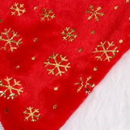 Колпак новогодний Ворс с золотыми снежинками 28х40 см, красный - Зимнее волшебство фото 2