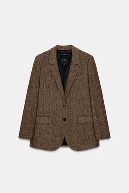 HERRINGBONE WOOL BLEND BLAZER ZW COLLECTION - Zara фото 4