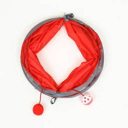 Туннель для кошек с игрушкой, 5025 см, красный - Пижон фото 6