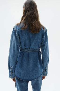 MAMA Camisa denim con cinturon de anudar - H&m фото 5