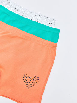 Bask?l? Pamuklu K?z ?ocuk Boxer 3l? - Waikiki фото 3