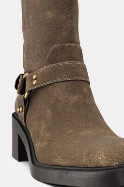 BIKER HEEL ANKLE BOOTS - Zara фото 7