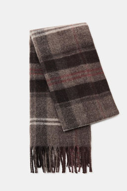 CHECK SCARF WITH FRINGE - Zara фото 8