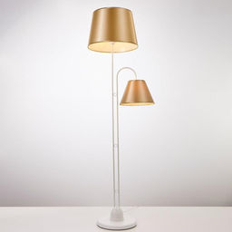 Торшер напольный BayerLux «1063/2», 2×15 Вт, Е27, белый-шампань