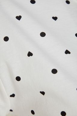 Trendyolmilla Beyaz %100 Pamuklu Puantiyeli ve Kalpli Sortlu Orme Pijama Tak?m? THMSS21PT1485 фото 32