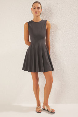 Beyaz Etegi Godeli Mini Orme Elbise TWOSS25EL00231 - Trendyolmilla фото 9