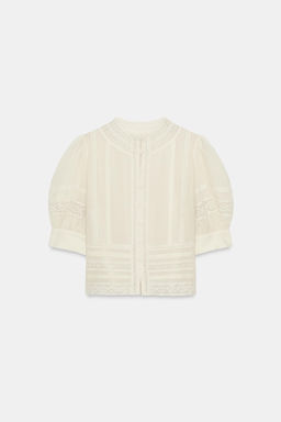 BLUSA ROM?NTICA ENCAJE ZW COLLECTION / Crudo - Zara фото 6