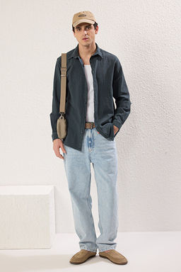 Antrasit Slim Fit Dokulu G_mlek TMNSS25GO00021