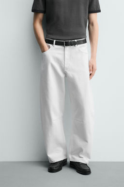 PANTAL?N BARREL FIT / Blanco