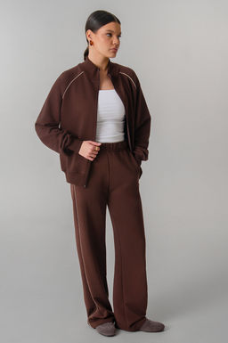 Арт. 2546   Костюм женский с брюками 44-50 (4 шт) Цвет:коричневый