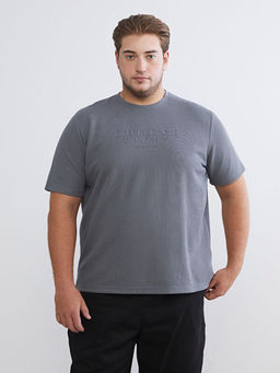 Bisiklet Yaka Bask?l? Erkek Ti??rt