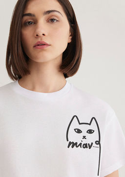 Kedi Bask?l? Istanbul Tisort - Mavi фото 5