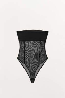 COMBINED TULLE BANDEAU BODYSUIT - Zara фото 4