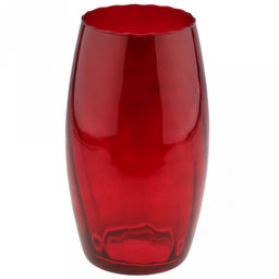 Ваза для цветов стеклянная "Лагиза" 3л, д14см, h25см, рифленная, "Прованс-1600", бордо (Россия)