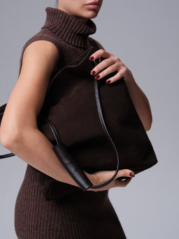 Замшевая сумка Ann DBR 31228 черный каштан  фото 6