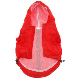 Пэт тойс (Pet toys) Одежда для собаки Плащ с капюшоном, на липучке, светоотражающая полоска, р-р L, длина спинки 30см/обхват груди 44см/обхват шеи 32см, цвет-красный, плащевка (Китай) - Домашняя мода фото 6