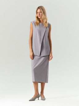 ЕМКА / Топ из костюмной ткани с поясом - Emka фото 3