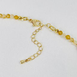 Колье из Цитрина и Граната "Спессартин" с кулоном из Рутилового кварца