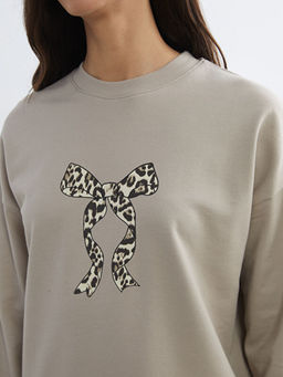 Bask?l? Oversize Kad?n Sweatshirt Tunik