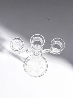 Стеклянный подсвечник на 3 свечи «Канделябр. Версаль», прозрачный, d=2.2 см, 21×14×7.7 см