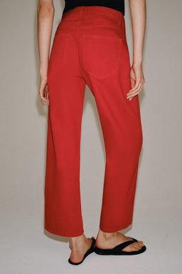 JEANS ZW COLLECTION RELAXED TIRO MEDIO / Rojo - Zara фото 3