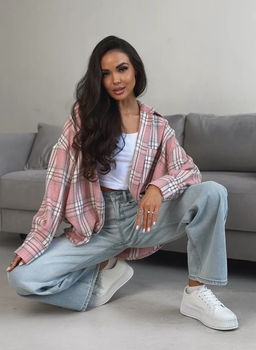 K13010 Рубашка OVER SIZE РОЗОВЫЙ