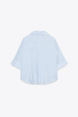 CROPPED LINEN BLEND SHIRT - Zara фото 46