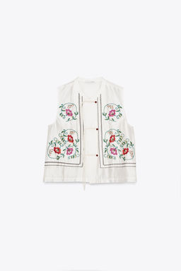 TOP WITH EMBROIDERED FLOWERS - Zara фото 5